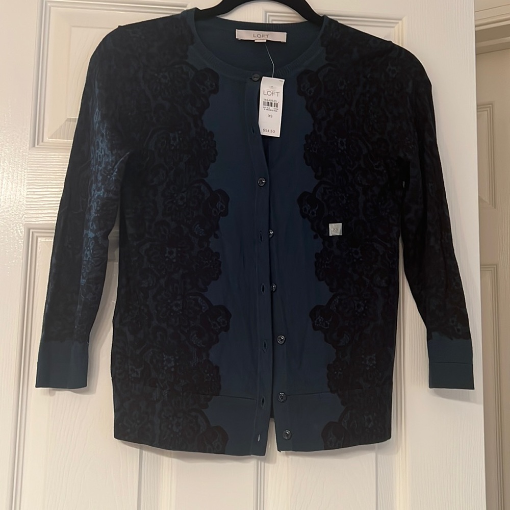 Loft Teal Sweater XS BWT Button Cardigan
